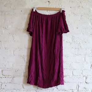 Burgundy Strapless Dress